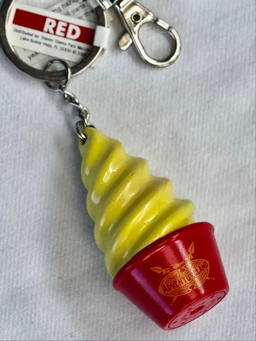 Disney Parks Adventureland Dole Whip Ice Cream Keychain Bag Charm Souvenir
